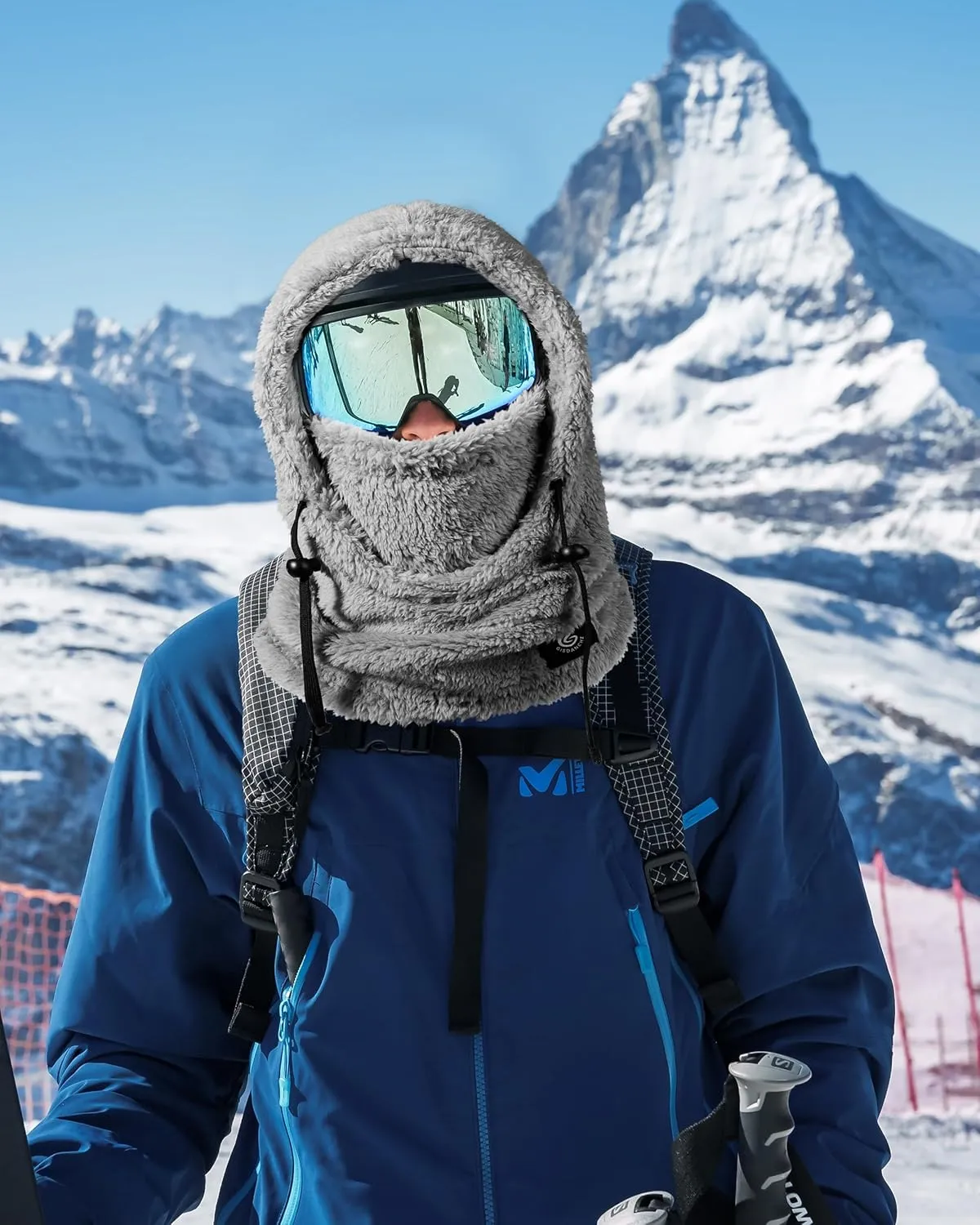 Gisdanchz Fleece Ski Mask for Women Men, Balaclava Neck Warmer Helmet Cover Hood for Cold Weather