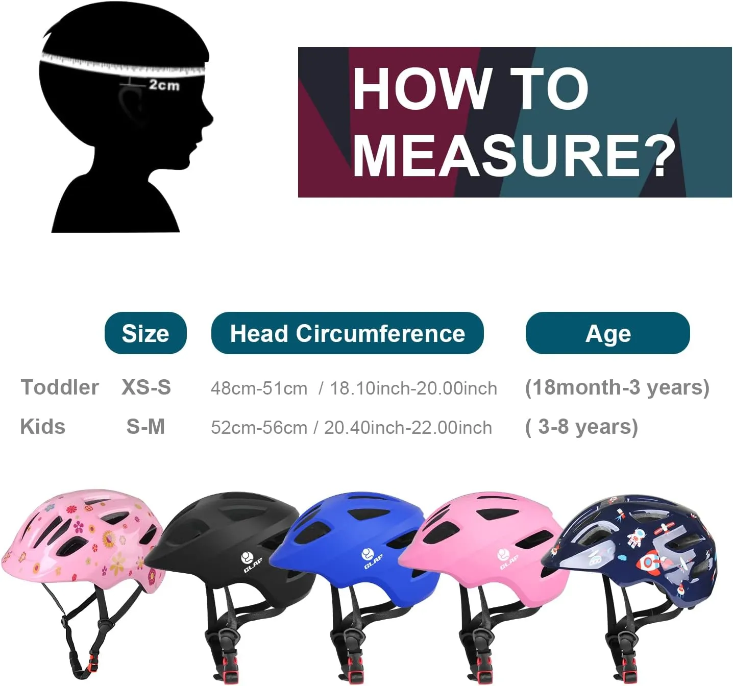 GLAF Baby Bike Helmet Infant Helmet for Toddler 1 Year Old and up Girls Boys Multi Sport Adjustable for Scooter Bicycle Kids Youth Child Skateboard Safety Cycling