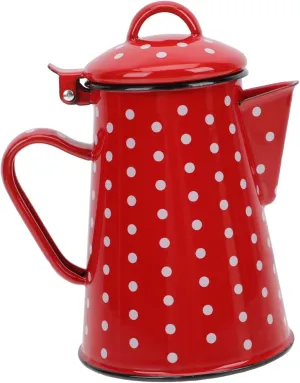 GLEAVI Enamel Camping Kettle Stovetop Teapot with Pour Spout Enameled Design for Tea and Coffee for Outdoor Use and Kitchen Brewing