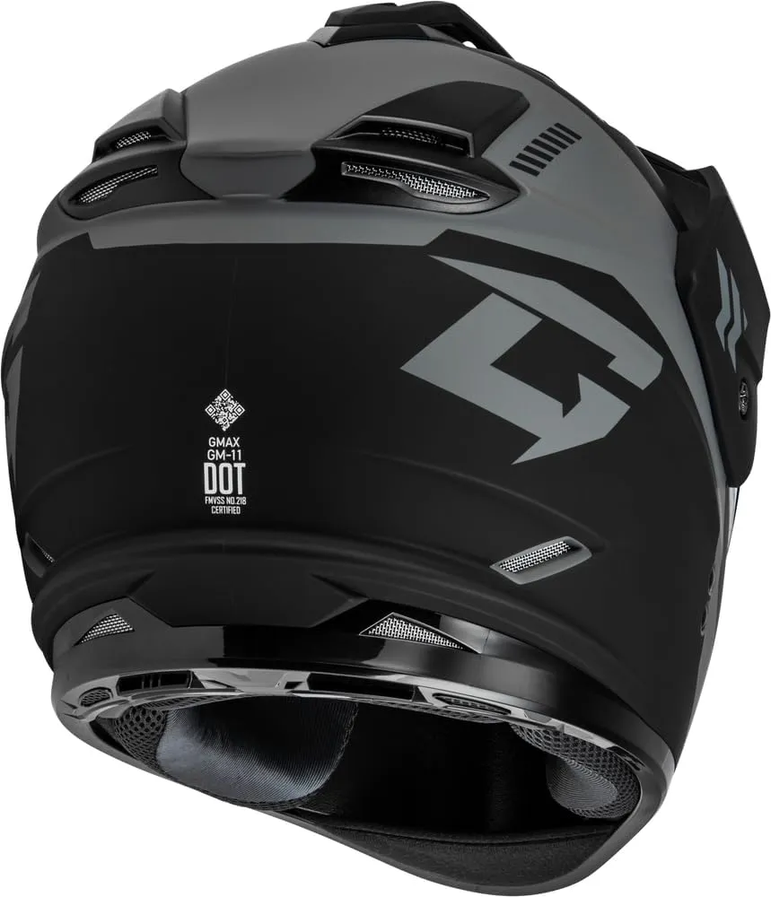 GMAX GM-11S Ronin Snow Helmet W/Electric Shield (Matte Black/Silver, Medium) - FMVSS 218 Approved