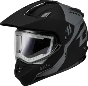GMAX GM-11S Ronin Snow Helmet W/Electric Shield (Matte Black/Silver, Medium) - FMVSS 218 Approved