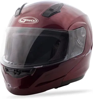 GMAX MD-04 Modular Helmet (Wine Red, Medium) - FMVSS 218 Approved