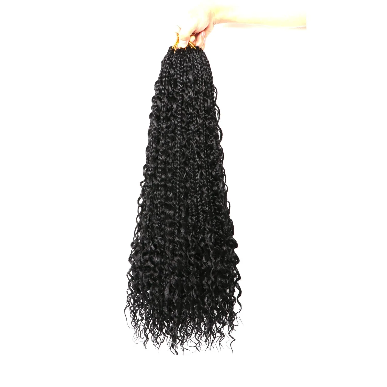 Goddess Bohemian Box Braids Crochet Hair-8 Packs 24 Inch Boho Crochet Braids for Black Women Synthetic Braiding Hair (1B#, 24 Inch(Pack of 8))