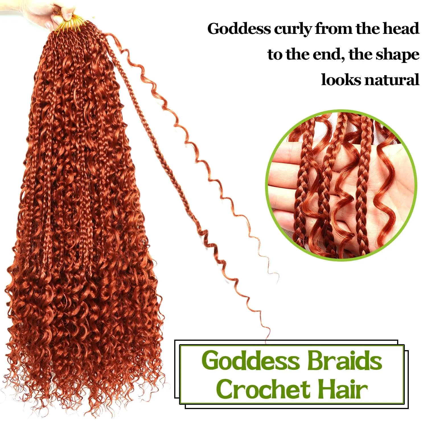 Goddess Bohemian Box Braids Crochet Hair-8 Packs 24 Inch Boho Crochet Braids for Black Women Synthetic Braiding Hair (350#, 24 Inch(Pack of 8))