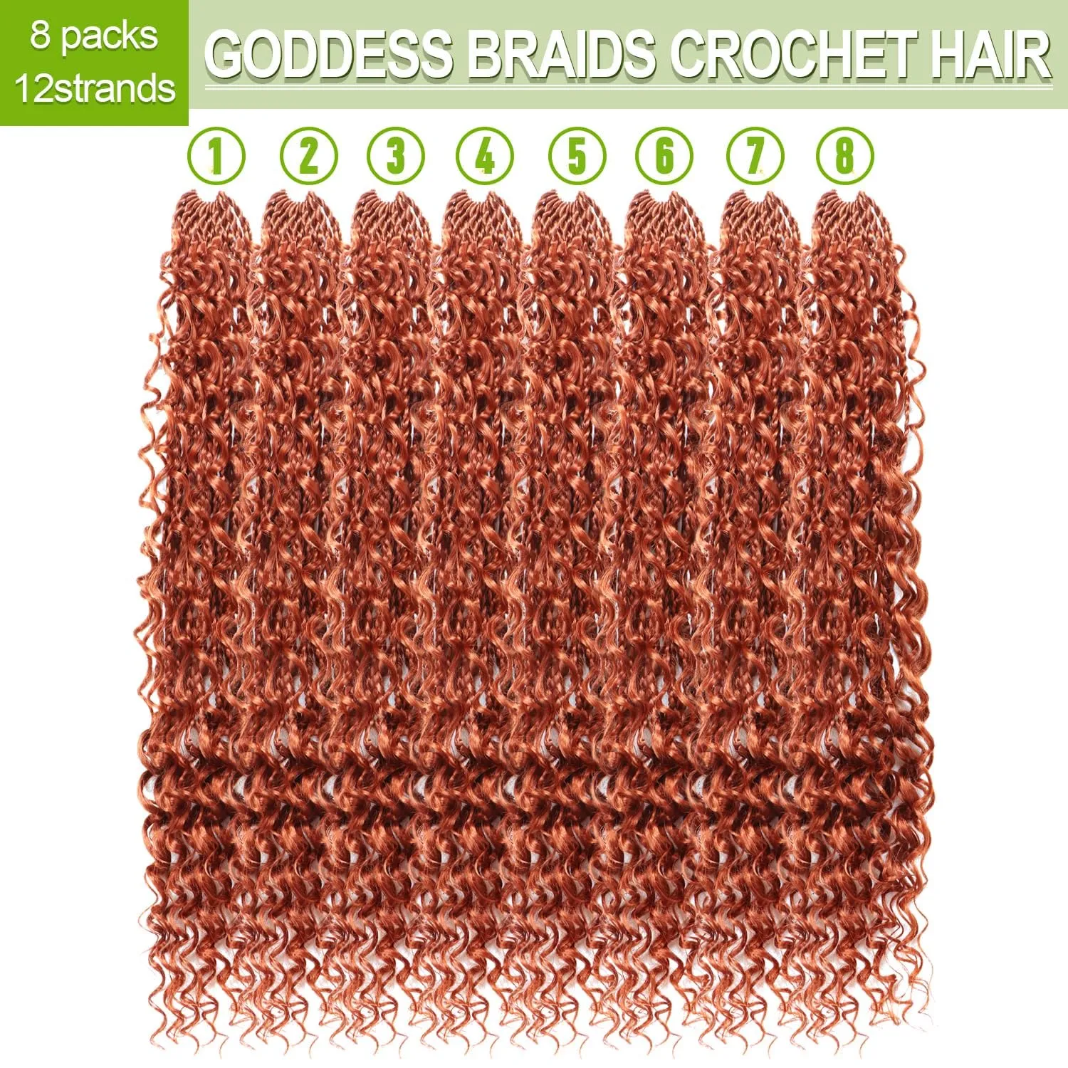 Goddess Bohemian Box Braids Crochet Hair-8 Packs 24 Inch Boho Crochet Braids for Black Women Synthetic Braiding Hair (350#, 24 Inch(Pack of 8))