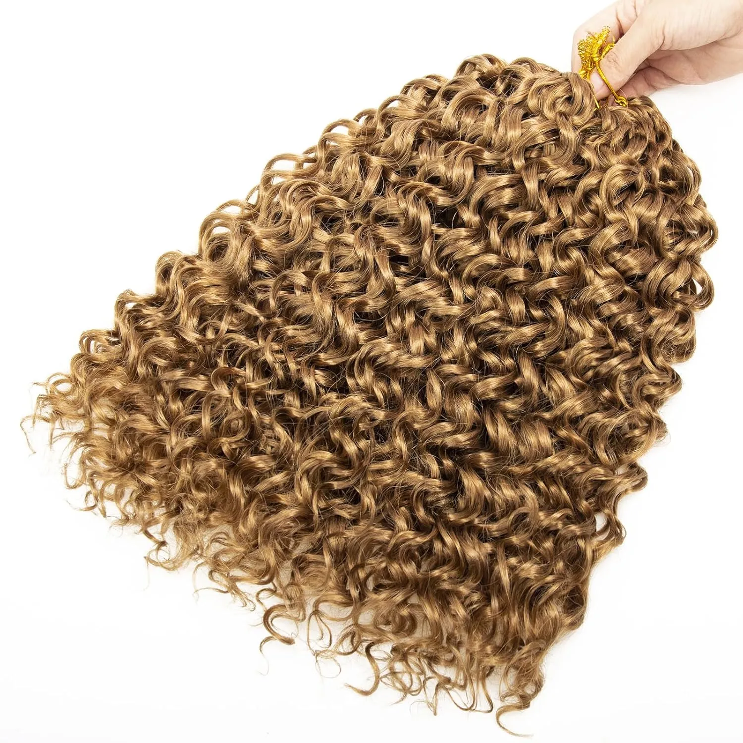 GoGo Curl Crochet hair Water Wave Crochet hair Blonde Synthetic Bohemian Crrochet Braid Deep Wave Braiding hair Extensions (27#, 14inch)