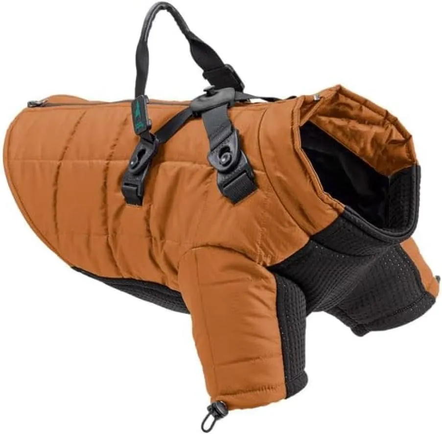 Gooby Alpine Explorer - Adobe, Large - Waterproof Jacket with Cross Lock Converter for Small Dog and Medium Dog
