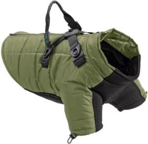 Gooby Alpine Explorer - Olive Branch, Small - Waterproof Jacket with Cross Lock Converter for Small Dog and Medium Dog
