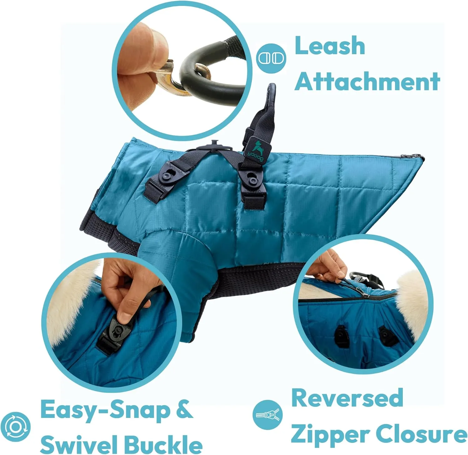 Gooby Alpine Explorer - Olive Branch, Small - Waterproof Jacket with Cross Lock Converter for Small Dog and Medium Dog