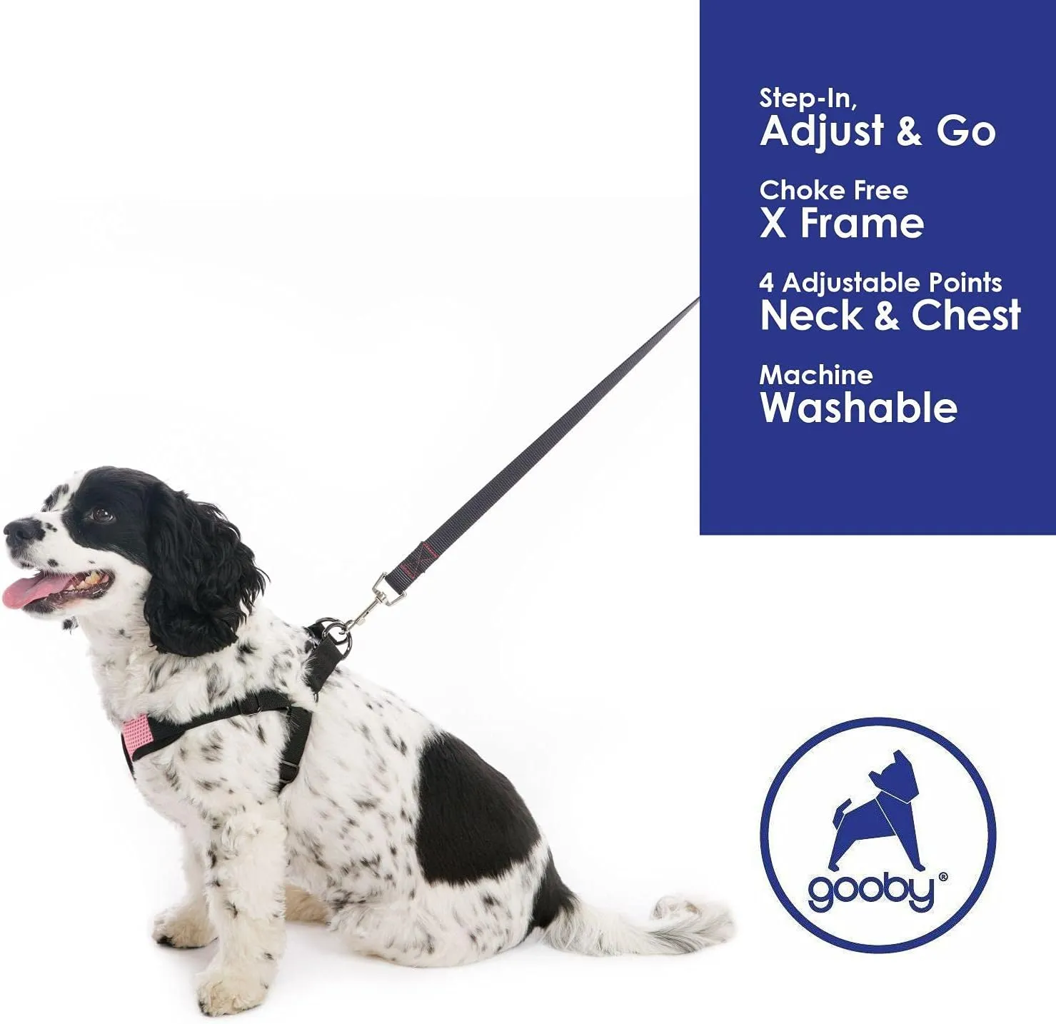 Gooby Comfort X Step in Harness - Pink, Medium - No Pull Small Dog Harness Patented Choke-Free X Frame - Perfect on The Go Dog Harness for Medium Dogs No Pull or Small Dogs for Indoor and Outdoor Use