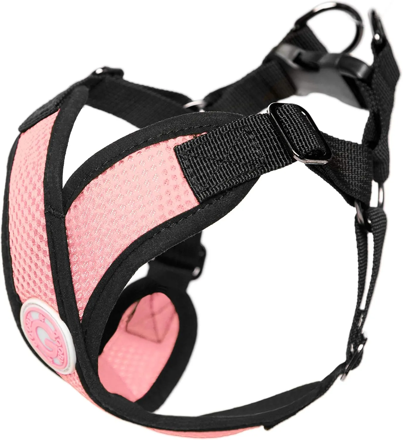 Gooby Comfort X Step in Harness - Pink, Medium - No Pull Small Dog Harness Patented Choke-Free X Frame - Perfect on The Go Dog Harness for Medium Dogs No Pull or Small Dogs for Indoor and Outdoor Use