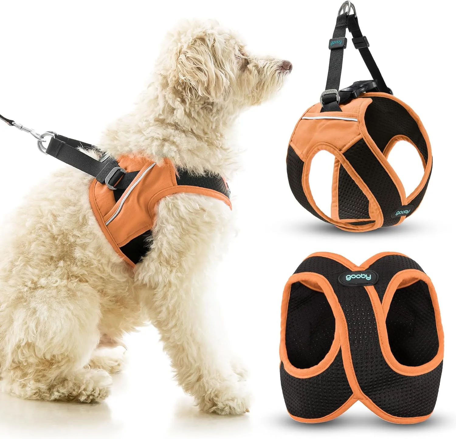 Gooby Escape Free Easy Fit X in Dog Harness - Atlanta Peach, Large