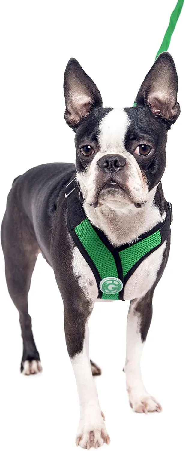 Gooby - X Harness, Small Dog Choke Free Step-in Harness with Synthetic Lambskin Soft Strap, Hunter Green, Large