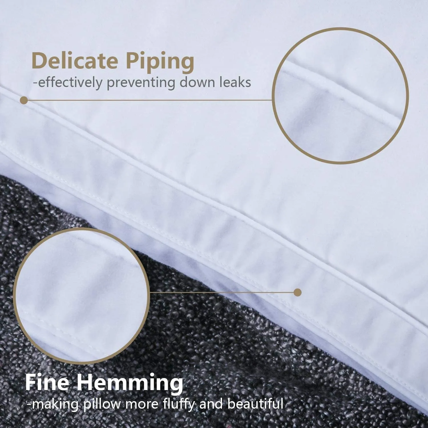 Goose Feathers Down Pillows for Sleeping(2 Pack),Queen(20inx30in)-White Bed Pillow Inserts,100% Cotton Cover,Sleeping Pillows for All Sleepers