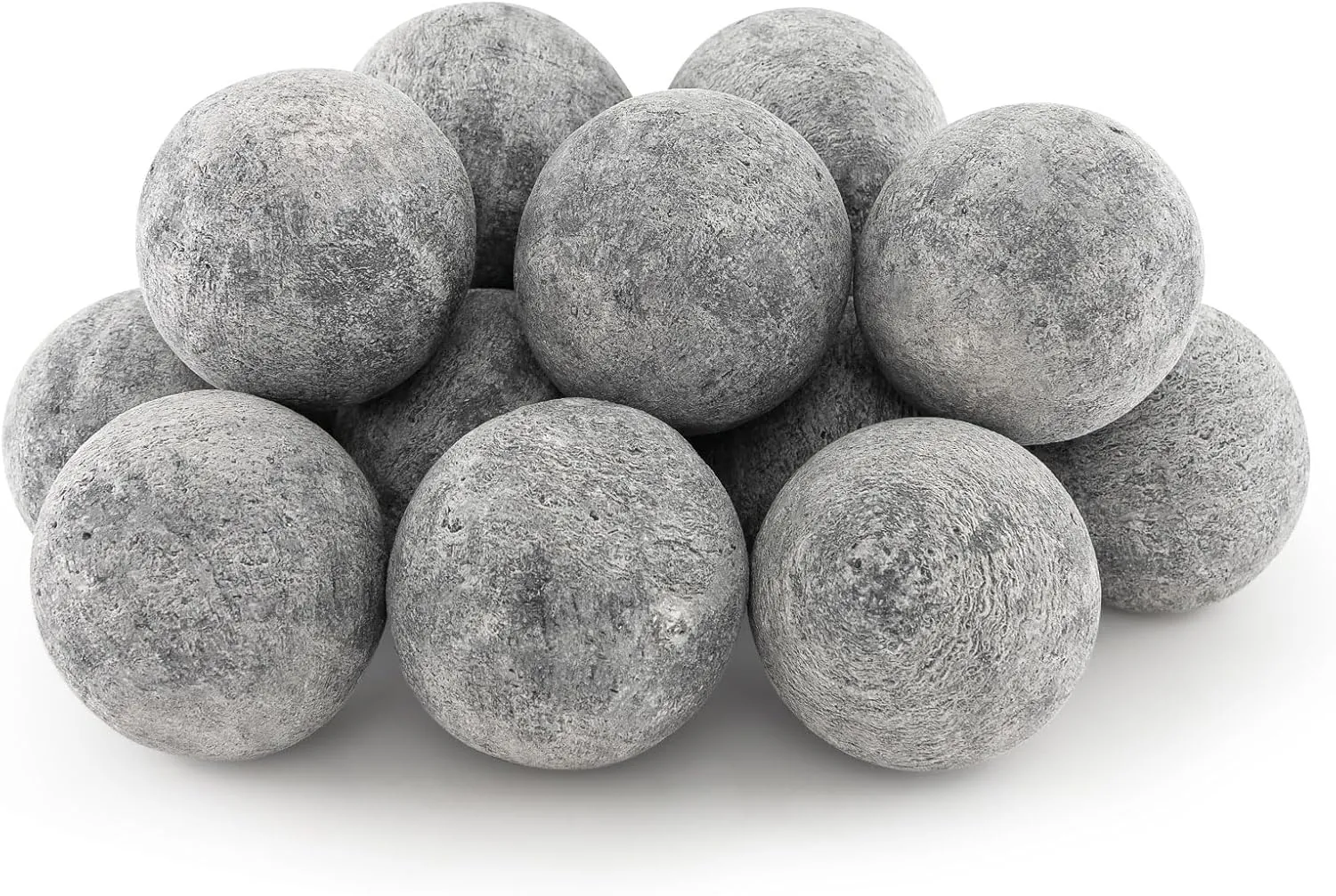 Goplus Ceramic Fire Balls, 15 PCS 3” Fiber Round Fire Stone Set, Decorative Gas Log or Indoor Outdoor Fireplace, Fire Bowls, Fire Pit, Wood Burning Stove
