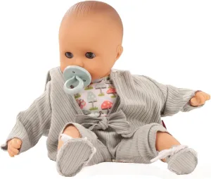 Gotz Muffin Lucky One 13" Bald Baby Doll with Blue Sleeping Eyes, Overalls and Jacket - Ages 18 Months and Up