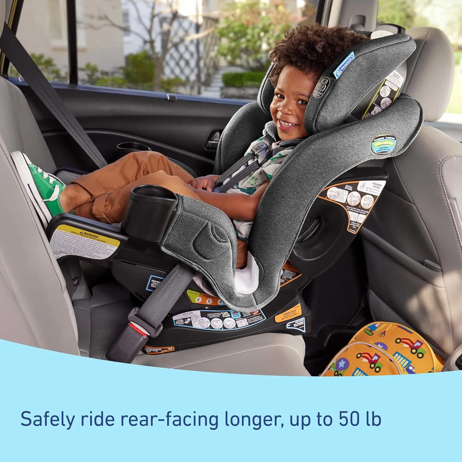 Graco Extend2Fit Convertible Baby Car Seat, Rear and Forward Facing, Adjustable Extension Panel for Extra Legroom, Cullen