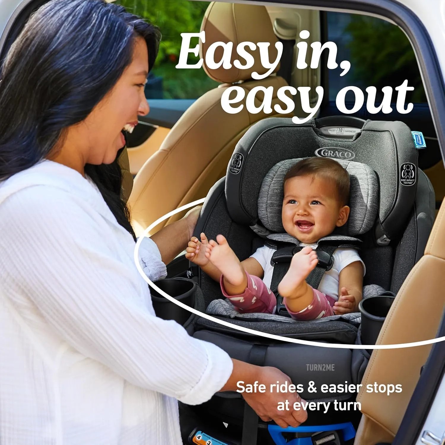 Graco Turn2Me 3-in-1 Car Seat with Rotating Feature, Highback Booster, for Newborn to Toddler up to 100lbs, in Manchester
