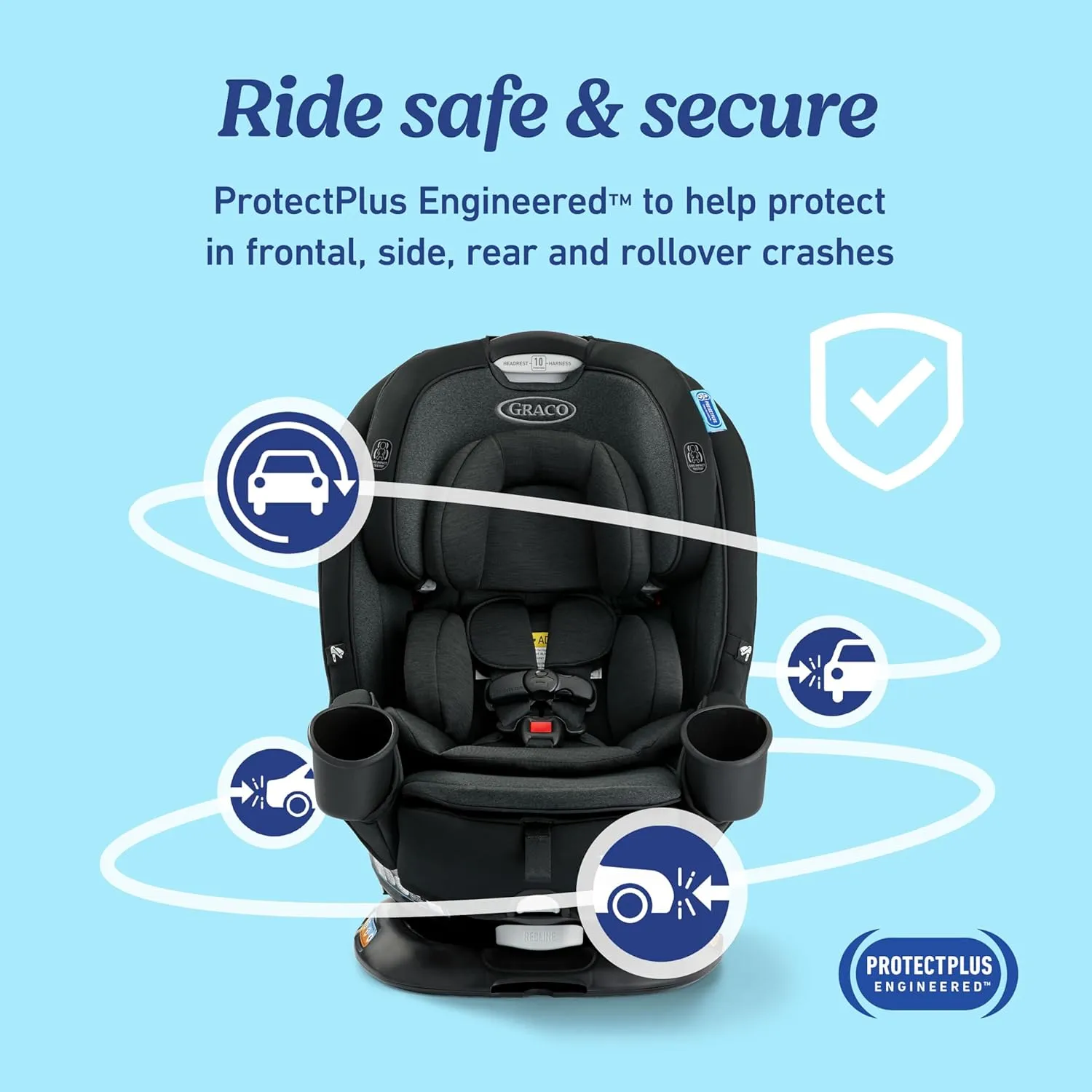 Graco Turn2Me 3-in-1 Car Seat with Rotating Feature, Highback Booster, for Newborn to Toddler up to 100lbs, in Manchester