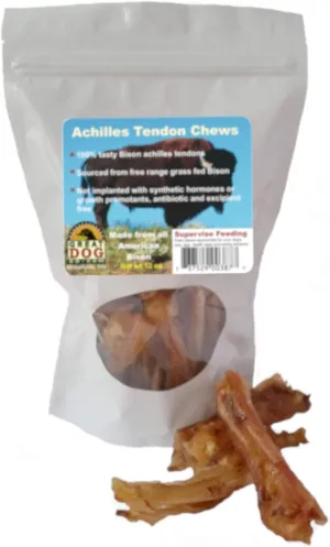 Great Dog Bison Achilles Tendon Chews 3/4 LB Bag - Sourced and Made in USA, Bison Tendons, Bison Tendon Chews, Tendon Chews for Dogs, Tendon Chews, Bison Treats for Dogs