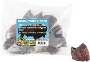 GREAT DOG Bison Tube Pieces (Trachea) - 3/4 Pound Bag - Sourced and Made in USA,Bison Trachea for Dogs, Bison Treats for Dogs,Bison Chews for Dogs,Bison Trachea Chews