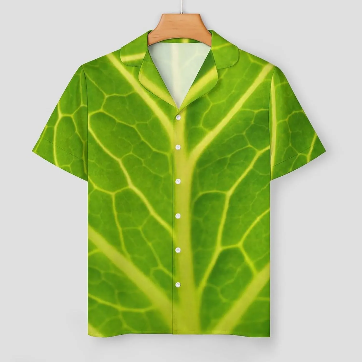 Green Cabbage Leaf Silk Women Pajama Set Short Sleeve Comfy Pjs Sets 2 Piece Lounge Set