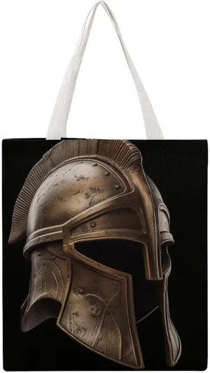 Grocery Bags Spartan Warrior Helmet Bag for Women Lightweight Beach Bag Shoulder Bags for Travel Shopping Work Handbag