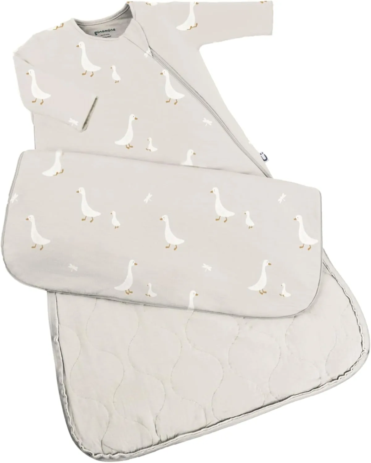 GUNAMUNA Unisex Baby Long-Sleeve Wearable Sleep Bag, 1.0 TOG, Soft Rayon, Easy Diaper Changes, Style 2701