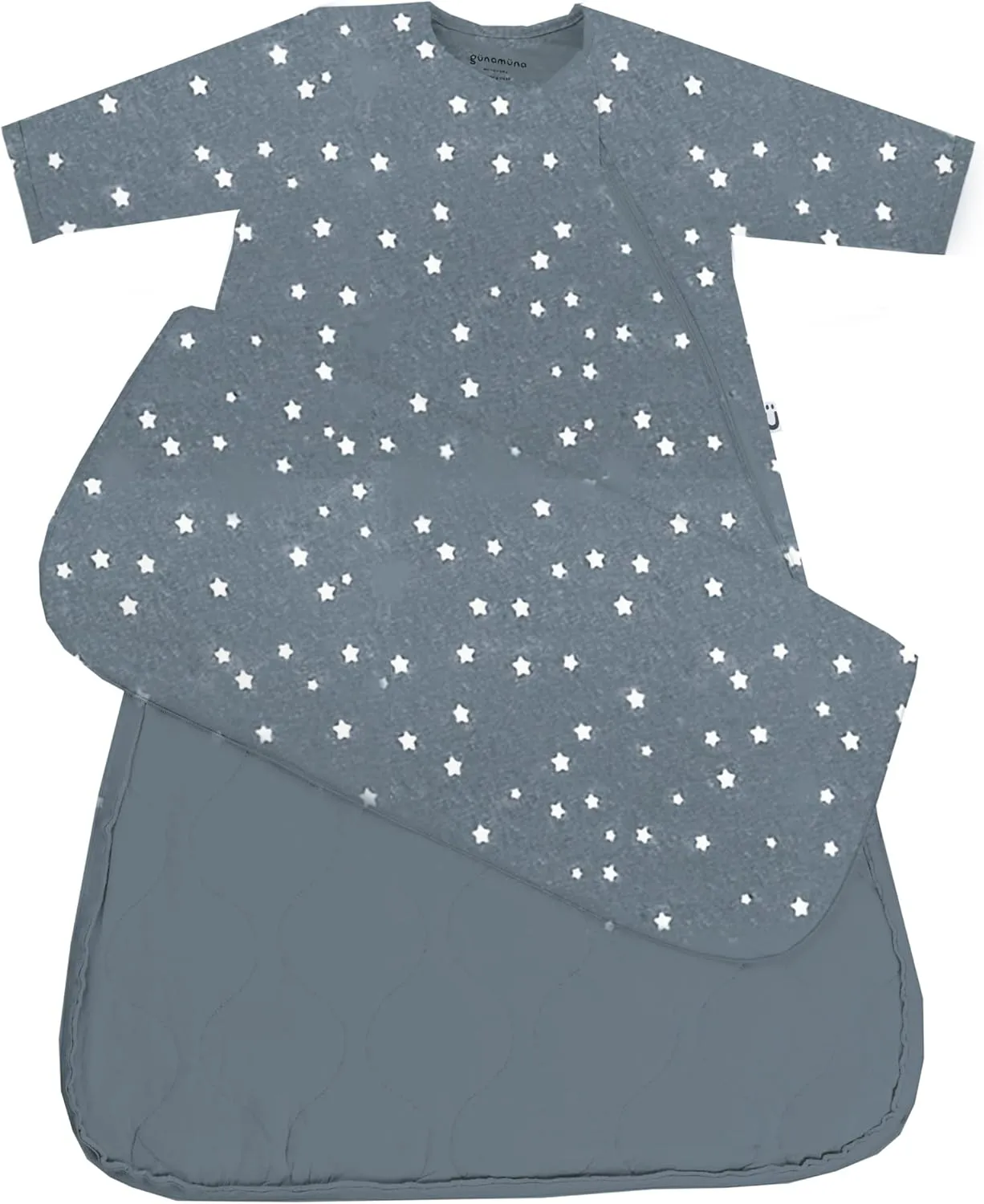 GUNAMUNA Unisex Baby Long-Sleeve Wearable Sleep Bag, 1.0 TOG, Soft Rayon, Easy Diaper Changes, Style 2701