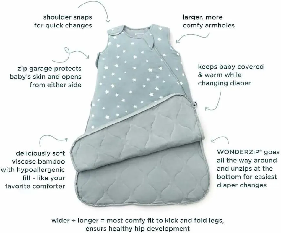 GUNAMUNA Unisex Baby, Toddler Wearable Sleeping Bag Bamboo Rayon, Premium Duvet Sleep Sack, 0.5 TOG