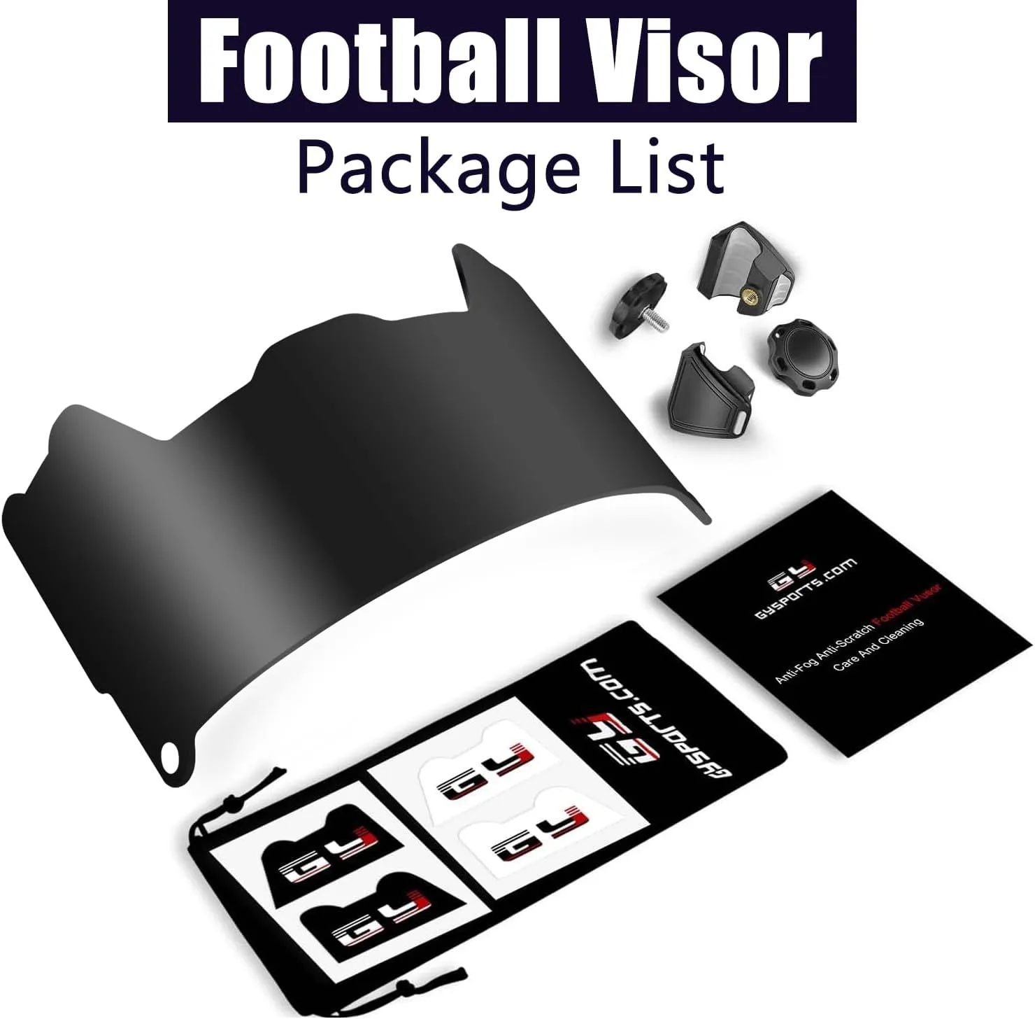 GY FV007 Tinted Football Visor - Football Helmet Visor for Adult and Youth Football Helmets
