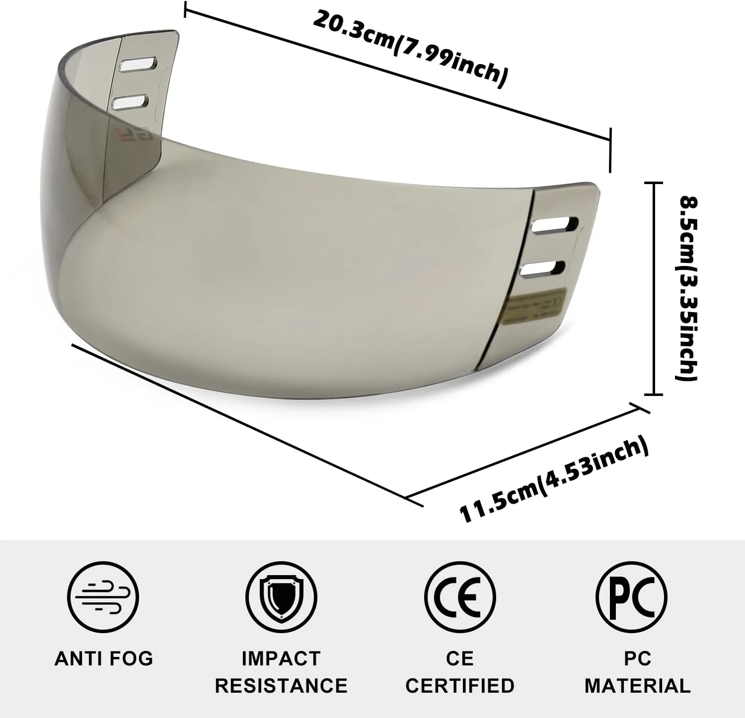 GY Hockey Visor Anti-Scratch/Anti-Fog Hockey Helmet Visor