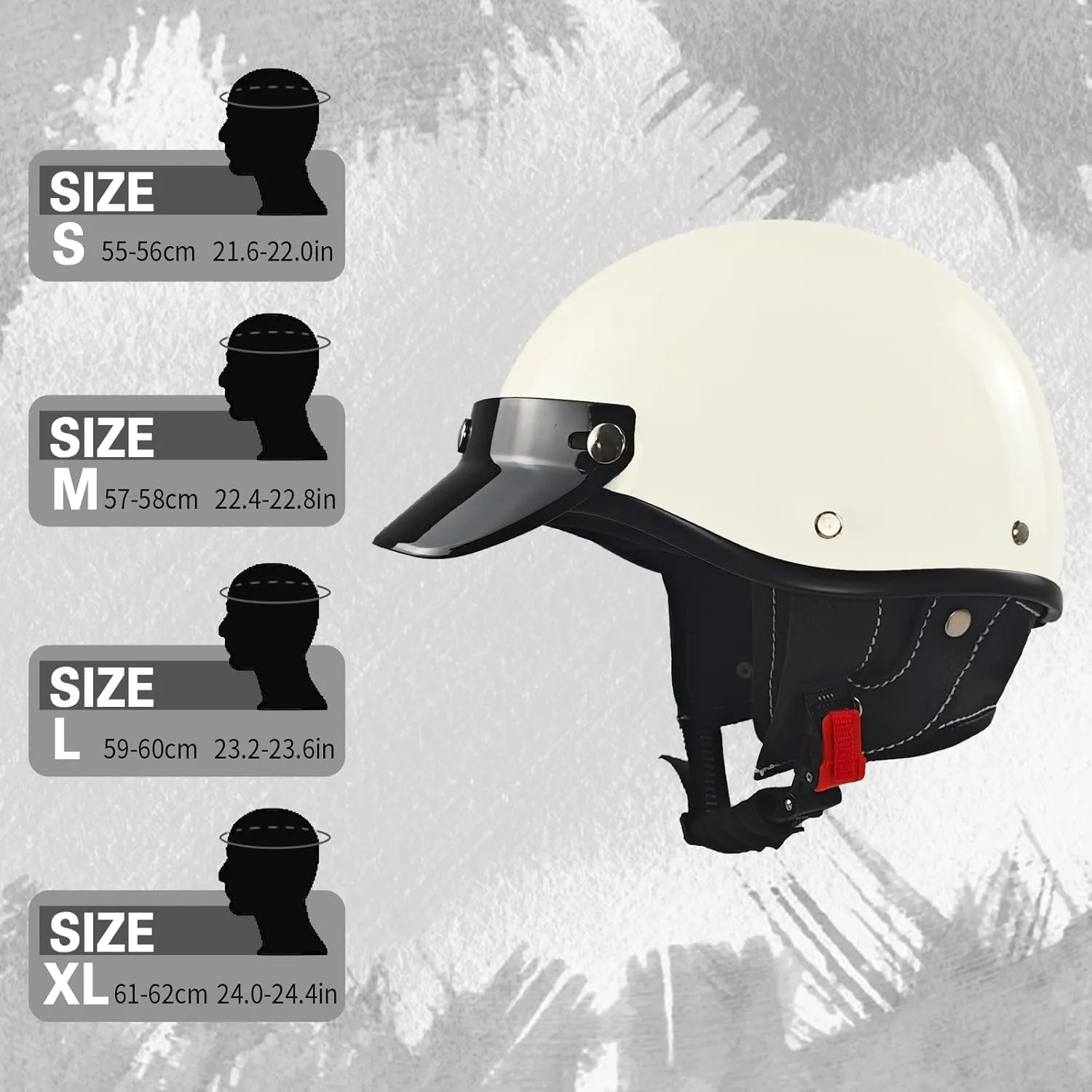 Half Motorcycle Helmets Retro Open Face Half Shell Motocross Helmet for Cycling Motocross Cruiser Bike Scooter Chopper Men Women DOT Approved