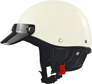 Half Motorcycle Helmets Retro Open Face Half Shell Motocross Helmet for Cycling Motocross Cruiser Bike Scooter Chopper Men Women DOT Approved