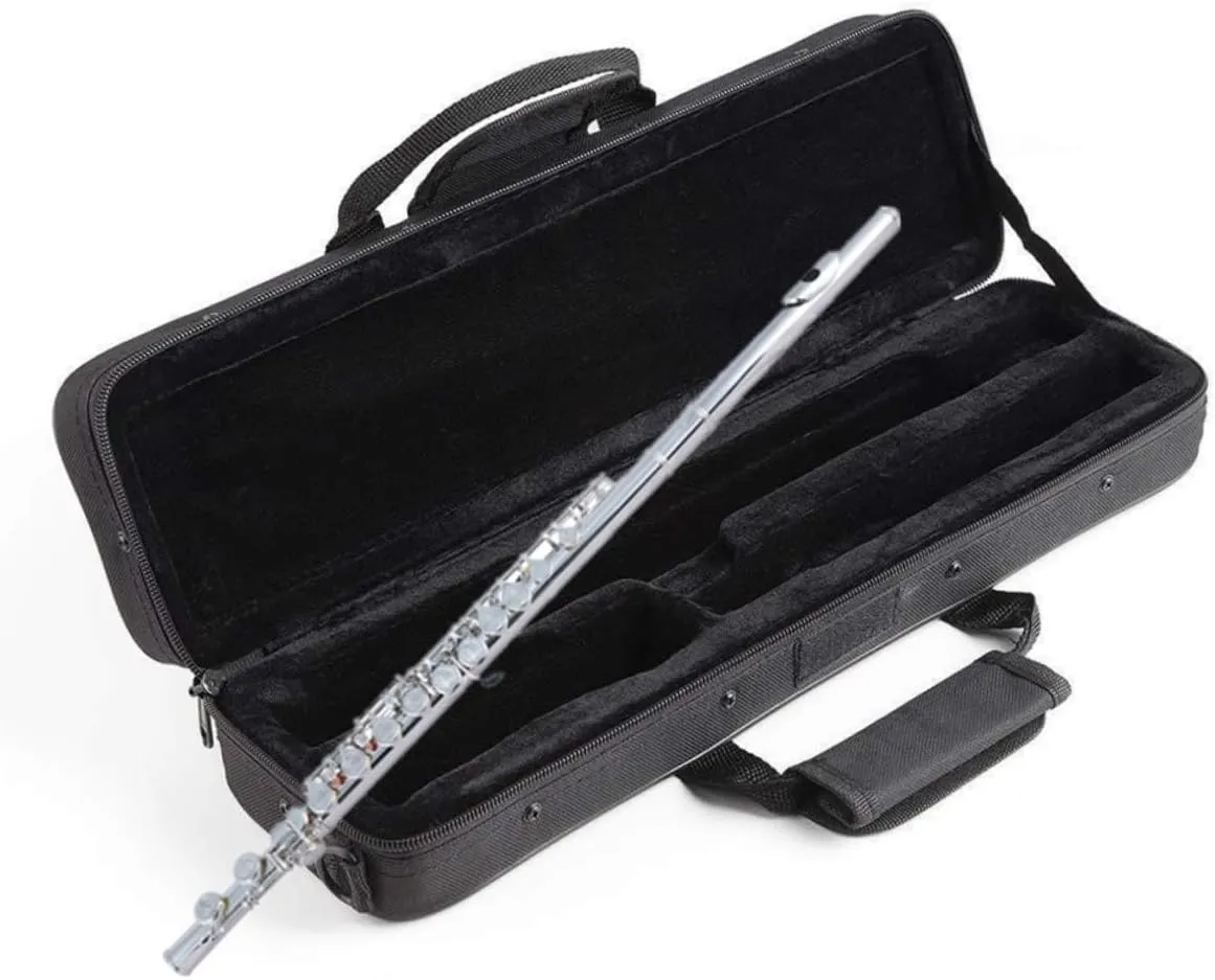 HANABASS 1Pc Padded Flute Carry Bag Ergonomic Flute Case with Shoulder Strap for Easy Portability present for Musicians