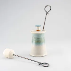 Handmade Cape Cod Firelighter Firepot with Iron and Soapstone Fire Starter Wand for fireplace, woodstove, firepit