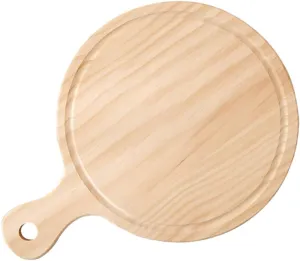 Handmade Wooden Pizza Tray 30x30x1.6cm Pizza Paddle Spatula for Artisan Baker