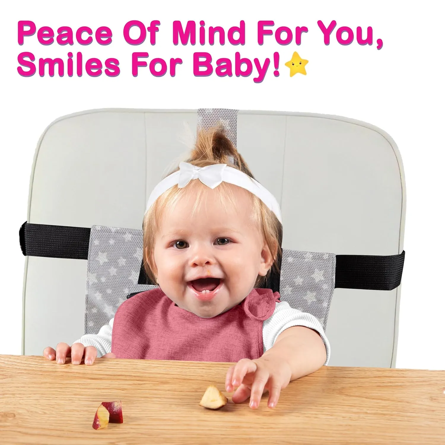 Harness Seat for Baby High Chair - Safety Harness Chair Accessory for Baby Feeding - Must Have for Travel Essentials (Grey)