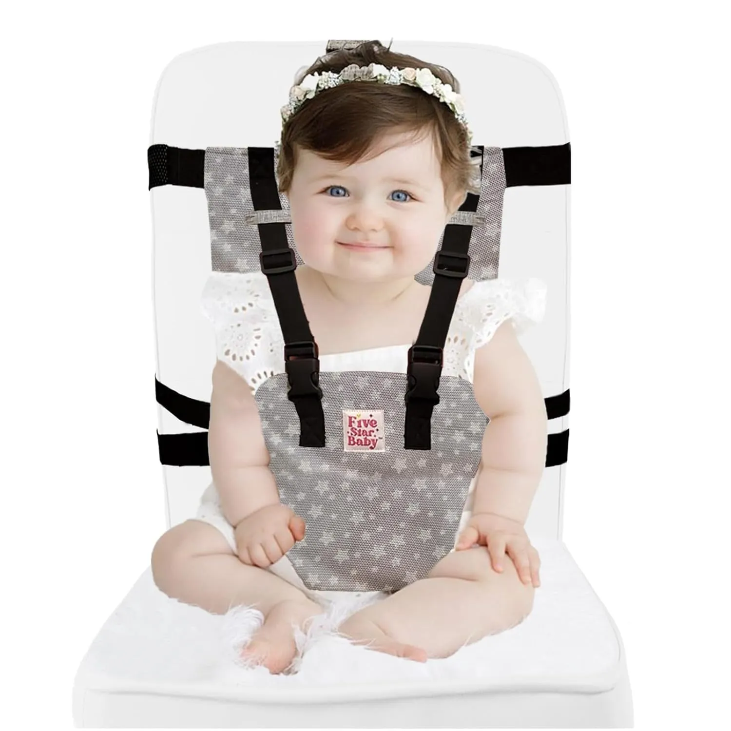 Harness Seat for Baby High Chair - Safety Harness Chair Accessory for Baby Feeding - Must Have for Travel Essentials (Grey)