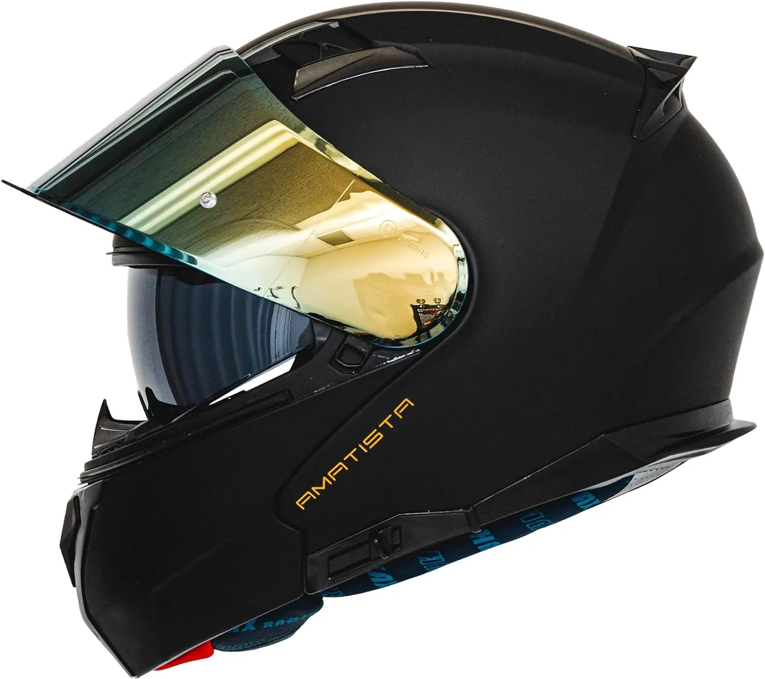 HAX Amatista Modular Flip-Up Dual Visor Motorcycle Helmet - DOT/ECE Approved, Lightweight, Comfortable, and Stylish Helmet for Men and Women (Matte Black M)