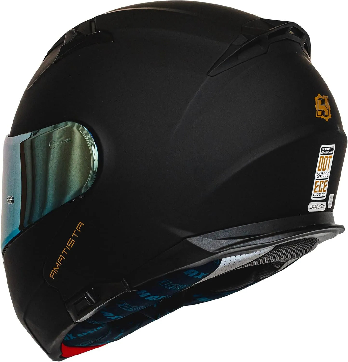 HAX Amatista Modular Flip-Up Dual Visor Motorcycle Helmet - DOT/ECE Approved, Lightweight, Comfortable, and Stylish Helmet for Men and Women (Matte Black M)