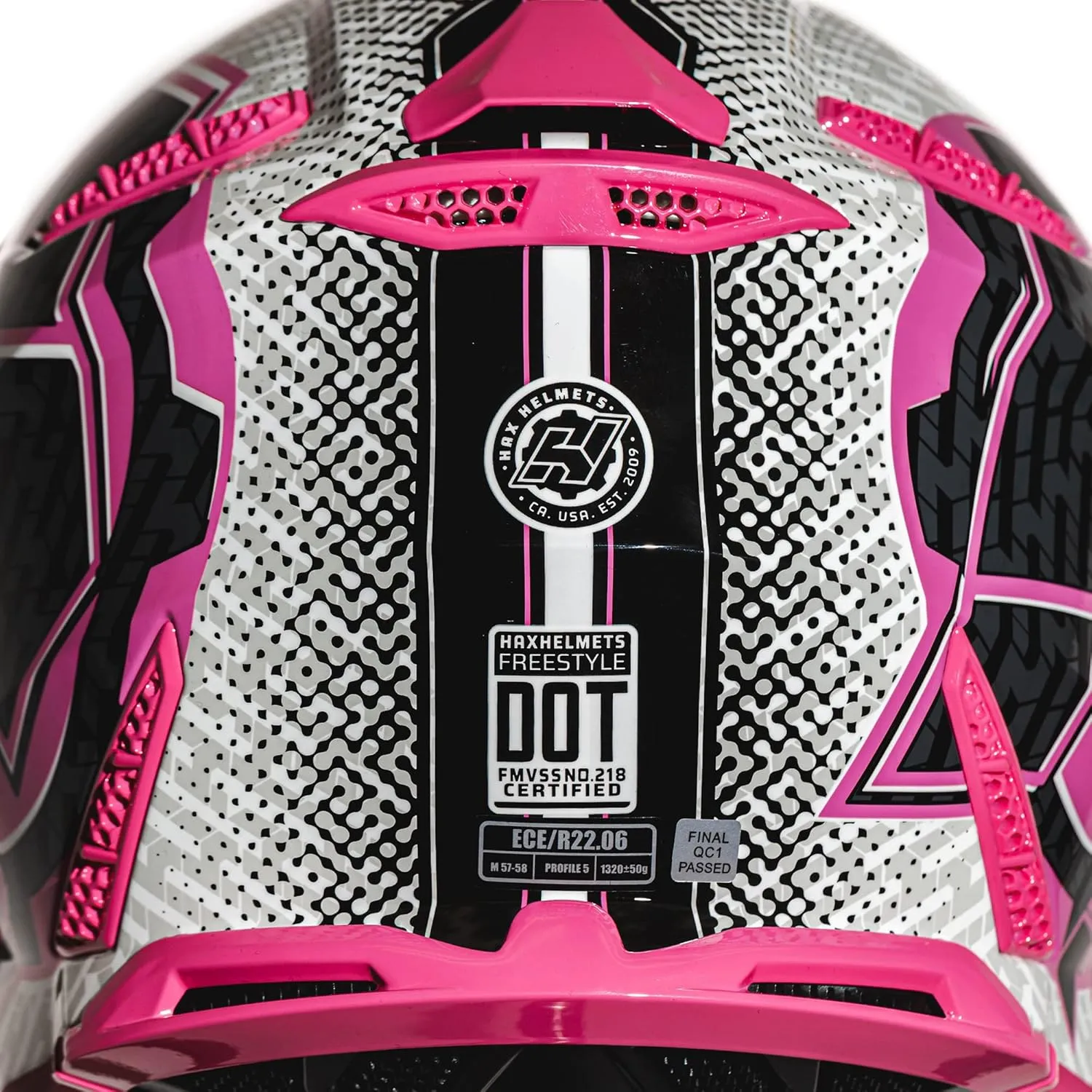 HAX Havoc Fullface Off-Road Helmet for Adult ATV Motorcross Dirt Bike Snowmobile - Lightweight, Durable, and DOT Certified for Safety Pink M