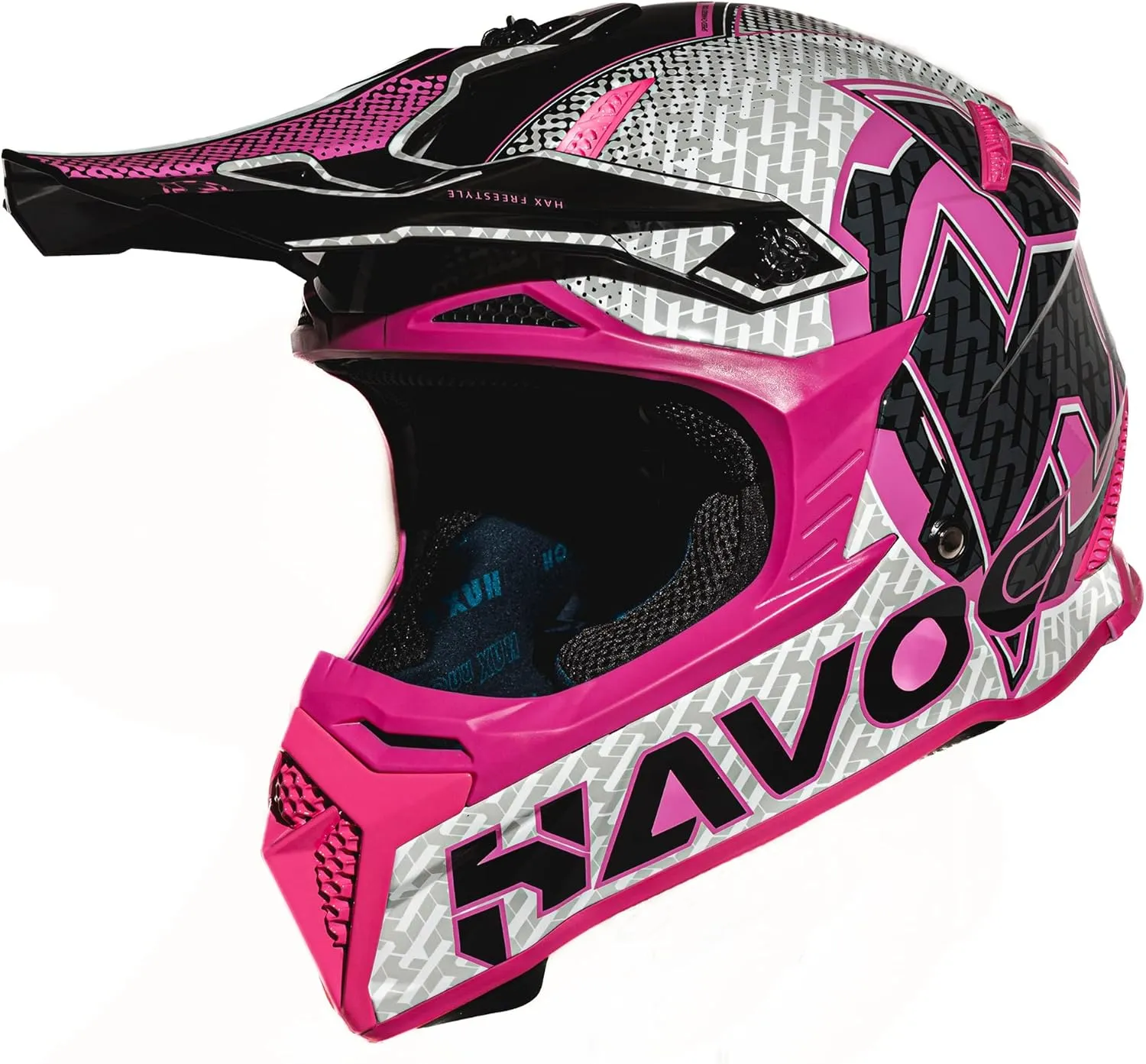 HAX Havoc Fullface Off-Road Helmet for Adult ATV Motorcross Dirt Bike Snowmobile - Lightweight, Durable, and DOT Certified for Safety Pink M