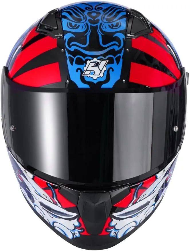 HAX Obsidian Full Face Dual Visor Adult Motorcycle Helmet for Motorbike Street Bike with Pinlock Ready DOT Approved Samurai Red XXL