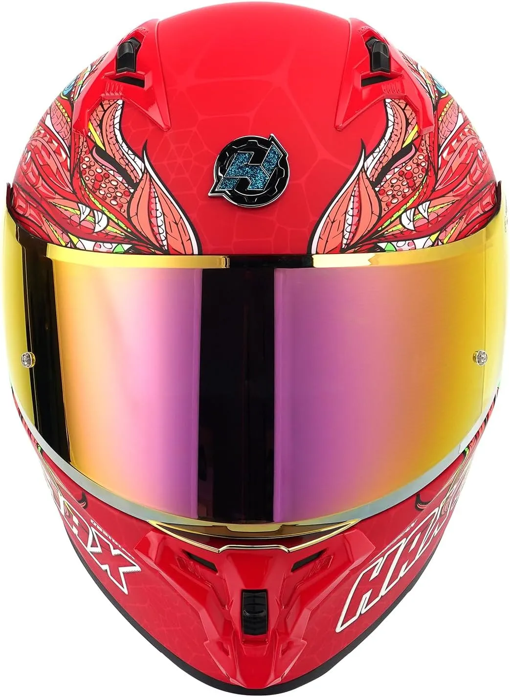 HAX Obsidian Pro Full Face Dual Visor Adult Motorcycle Helmet for Motorbike Street Bike with Pinlock Ready DOT Approved Slyer Red XL