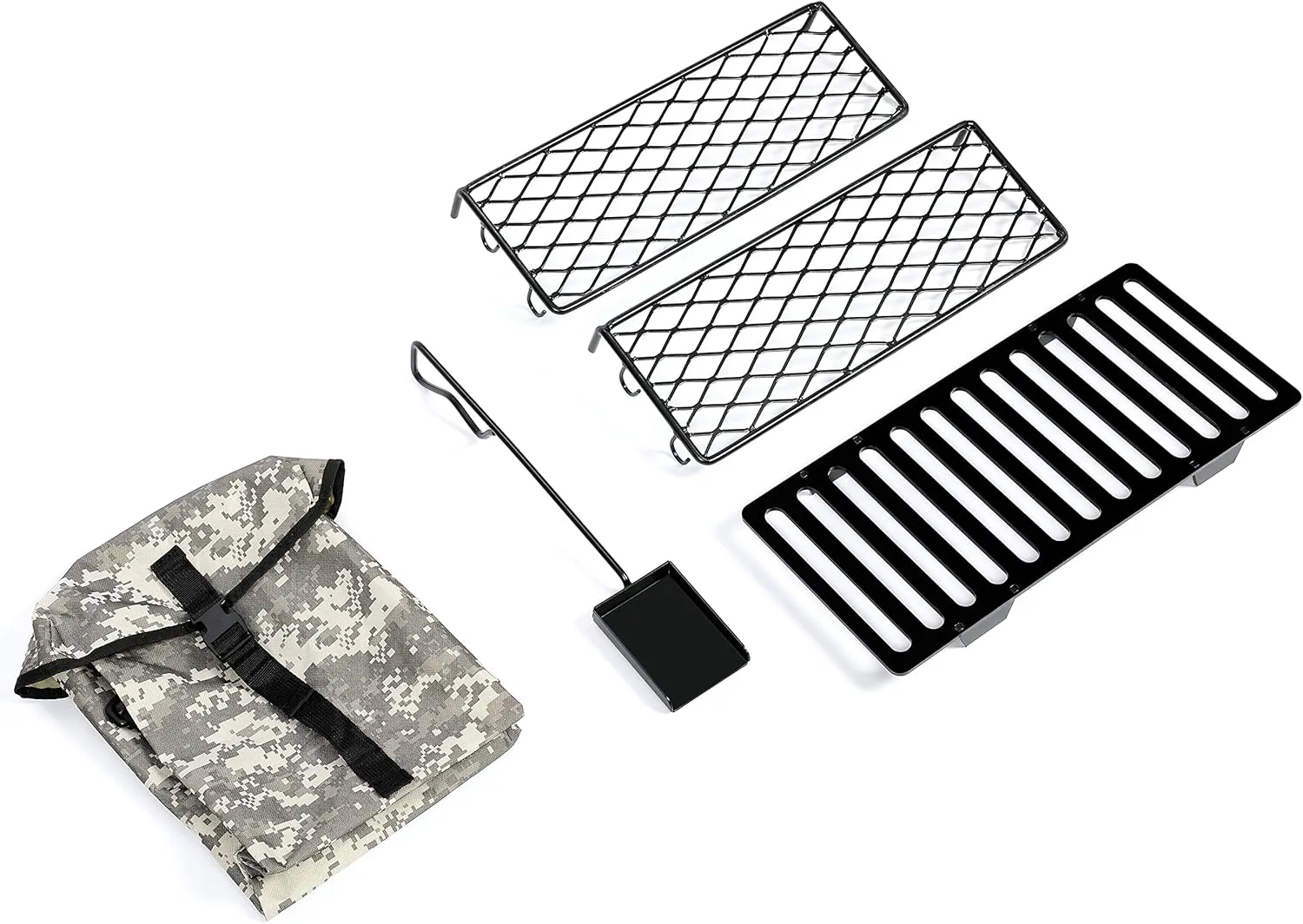 HECASA Outdoor Stove Accessory Compatible with Guide Gear Large Outdoor Wood Stove Cooking Grate Grill For Outside Camping 5-Piece