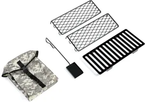 HECASA Outdoor Stove Accessory Compatible with Guide Gear Large Outdoor Wood Stove Cooking Grate Grill For Outside Camping 5-Piece