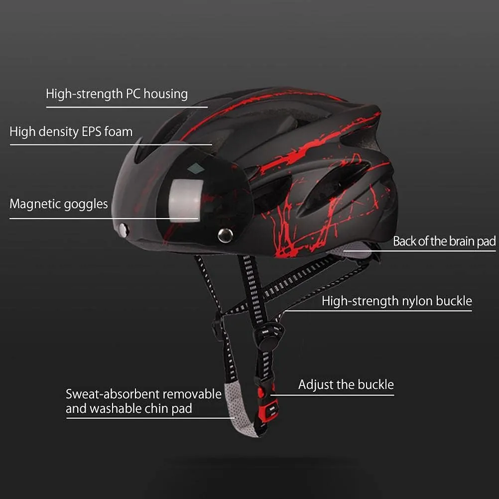 Helmet Cycling Helmet for Adult Men Women Protective Helmet with Magnetic Visor