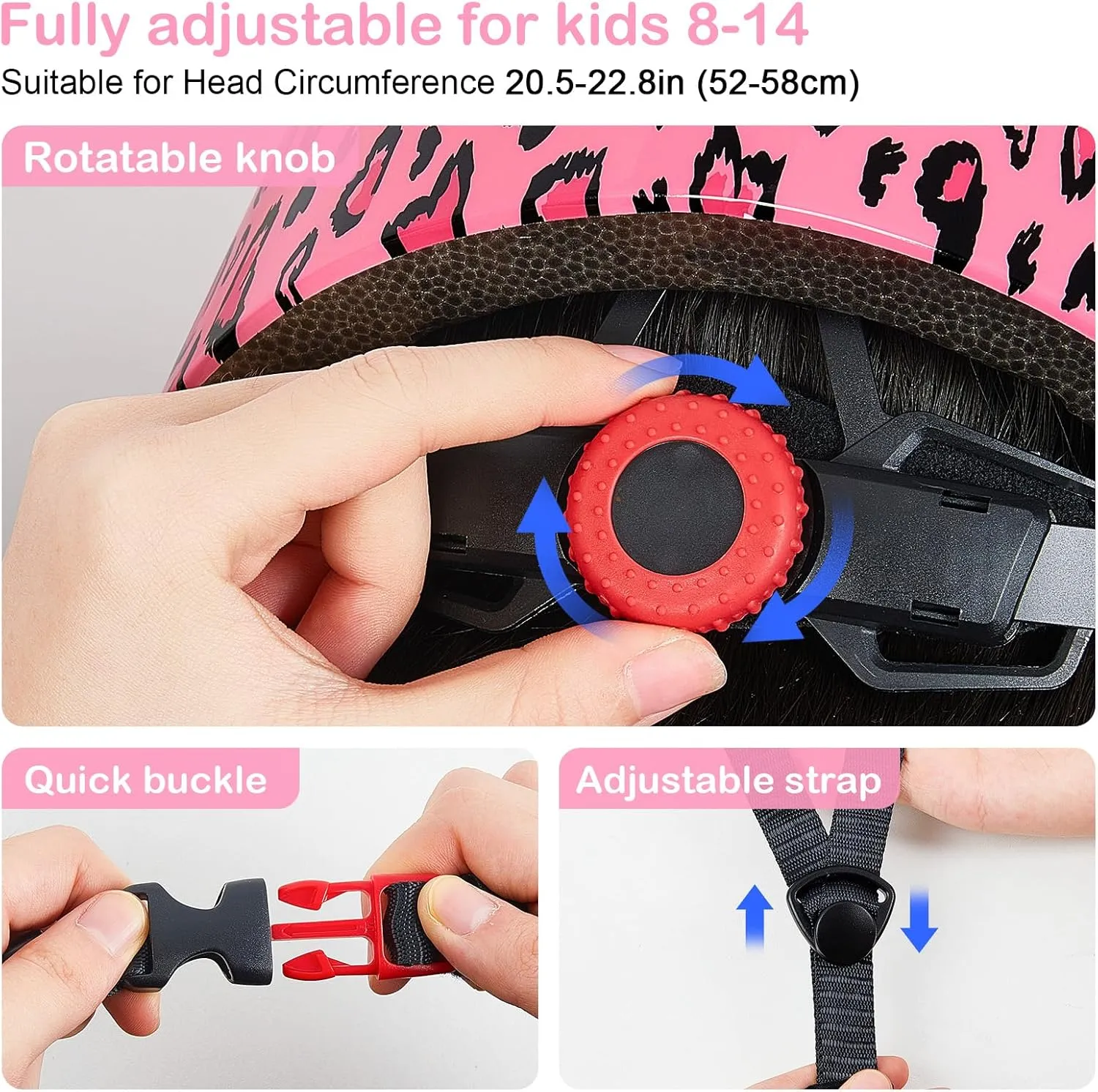 Helmet for Kids 8-14, Adjustable Kids Bike Helmet with DIY Cat Ears for Girls Youth for Skateboard Scooter Cycling Roller Skating