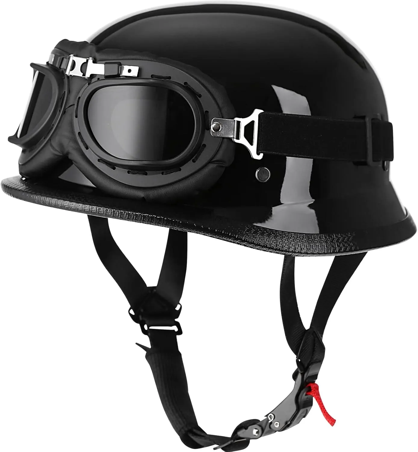 Helmet Half Shell German Motorcycle Helmet with Cycling Glasses - DOT Approved